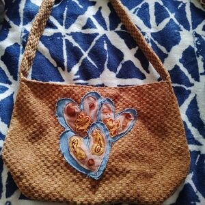 Handmade, one of a kind, upcycled shoulder bag.